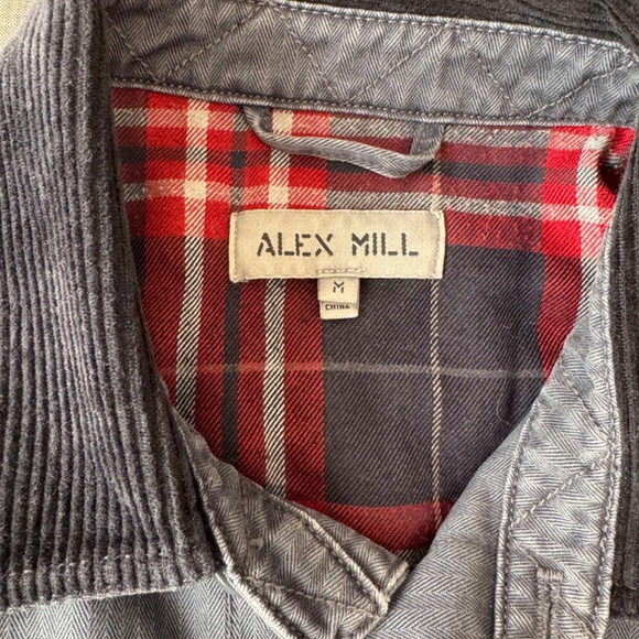 Alex Mill Lined Work Jacket in Cotton Herringbone Storm Blue / Men's M - Picture 2 of 3